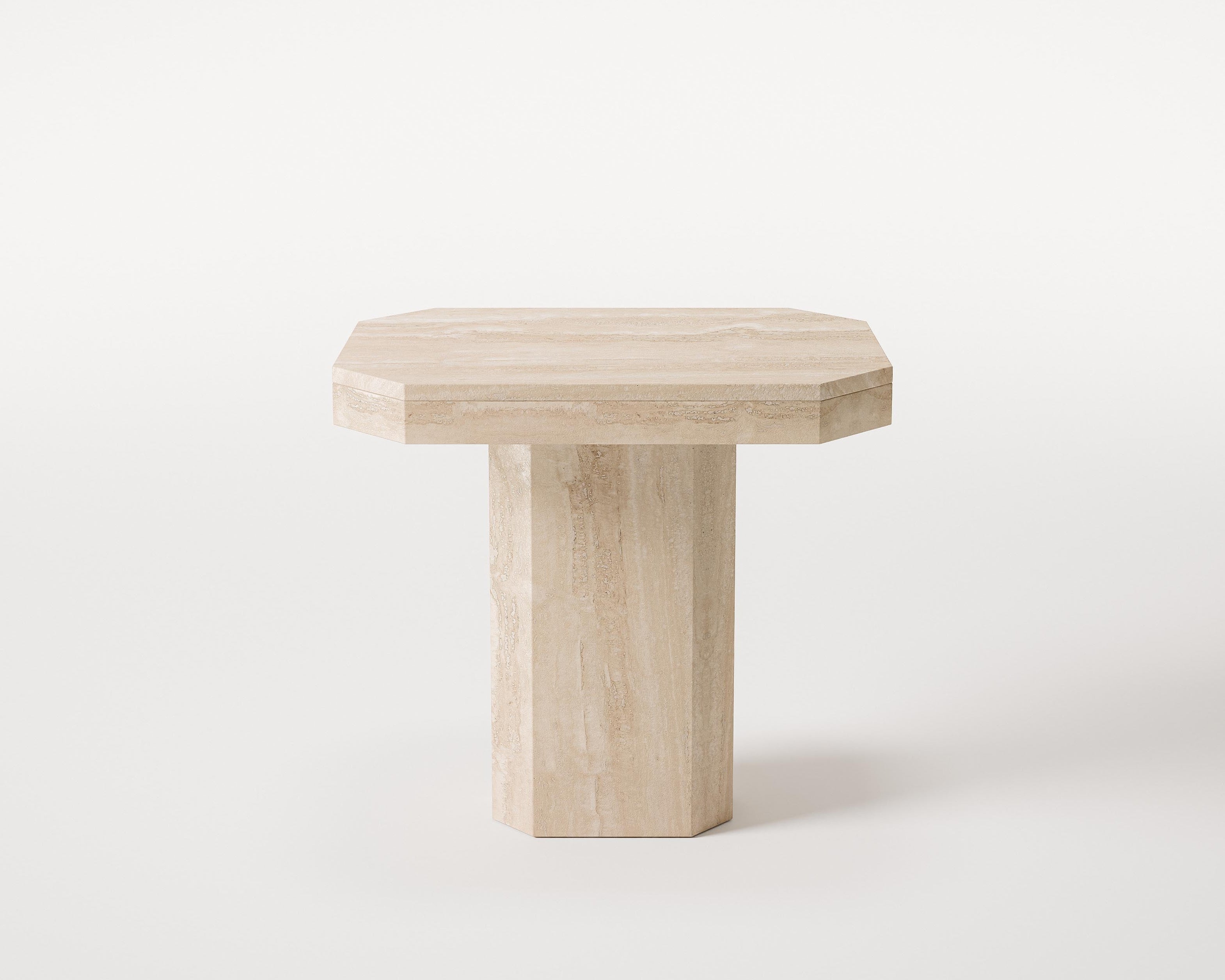 OCTAVIA - Natural Stone Travertine Marble Side Table – Atelier278
