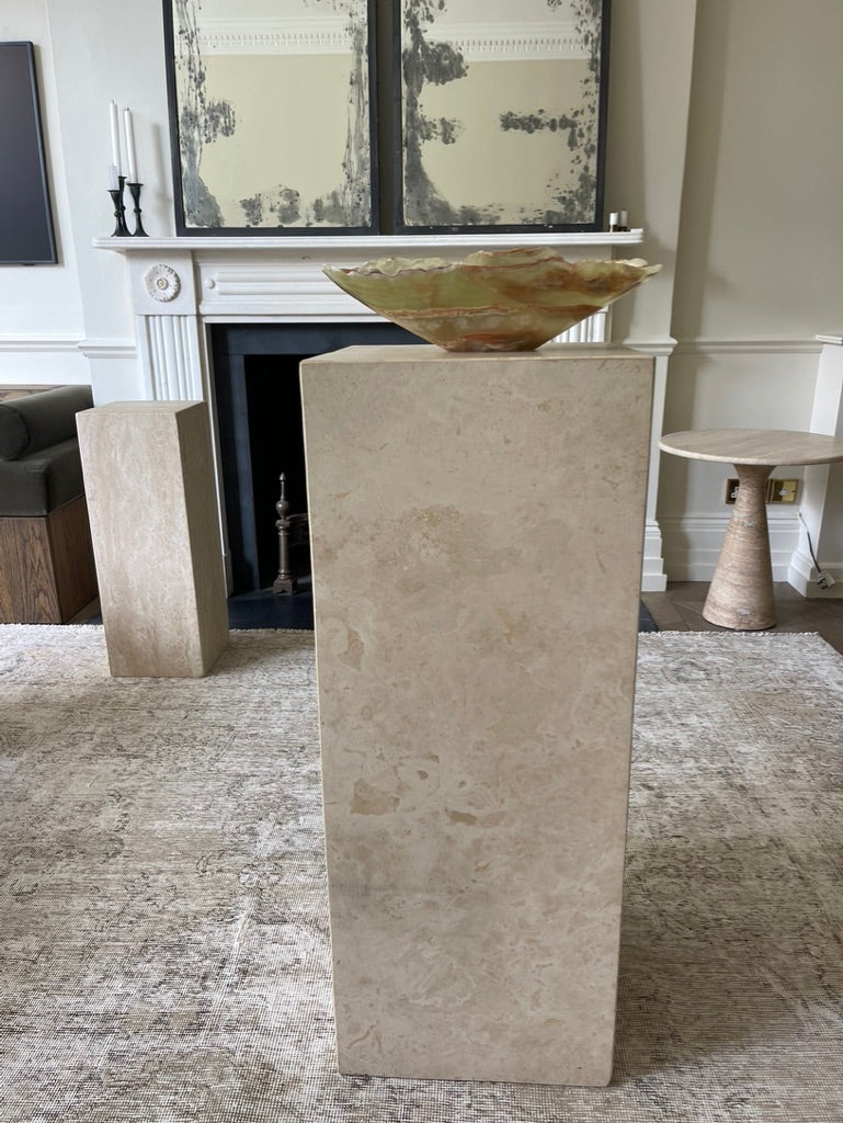 Vintage 1970s Large Travertine Column (1 Sold, 1 Available)