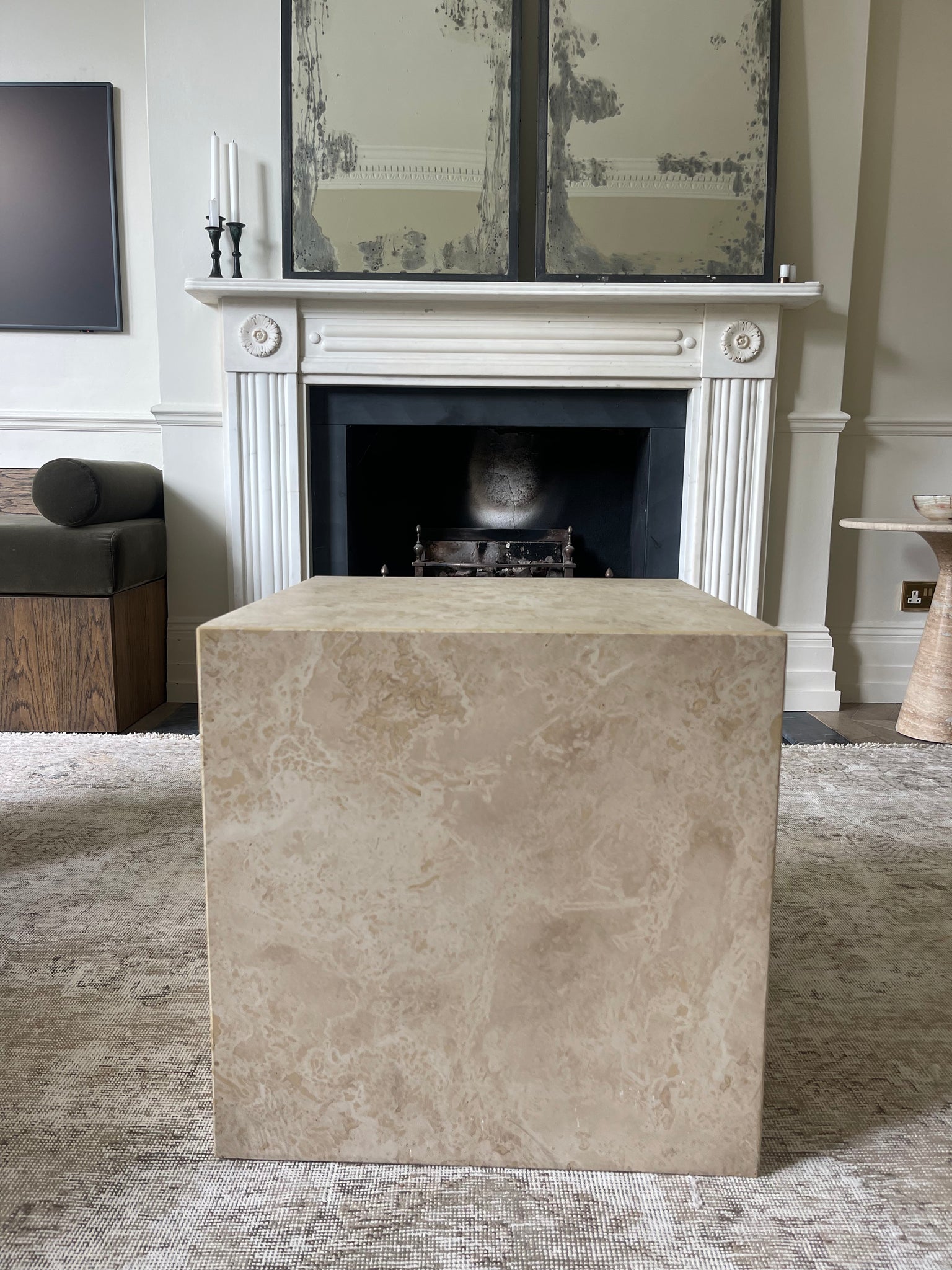 Vintage 1970s Travertine Cubes (2 Available)