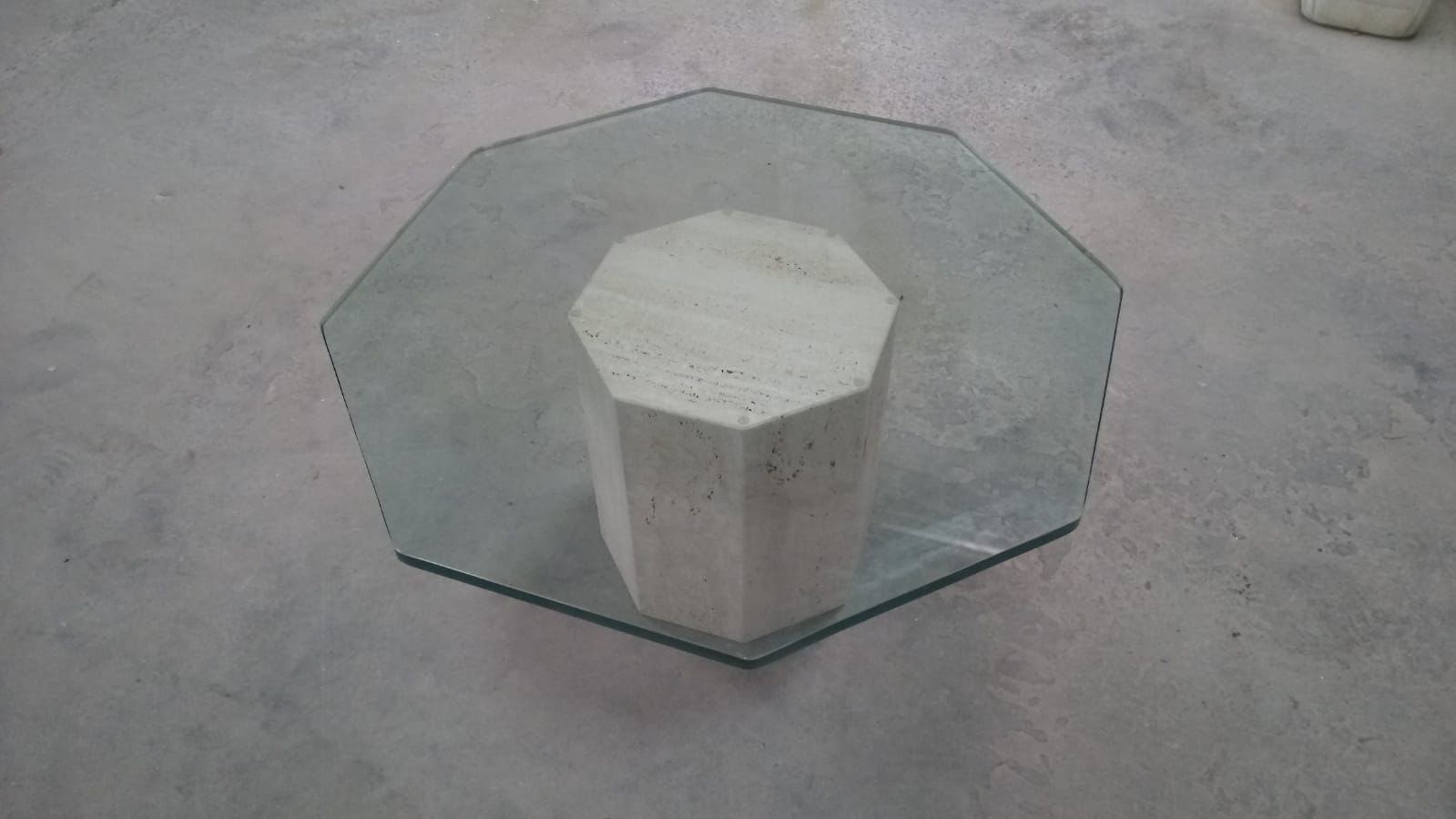 Bespoke Glass & Travertine - Coffee Table - AW25 Archive Sale