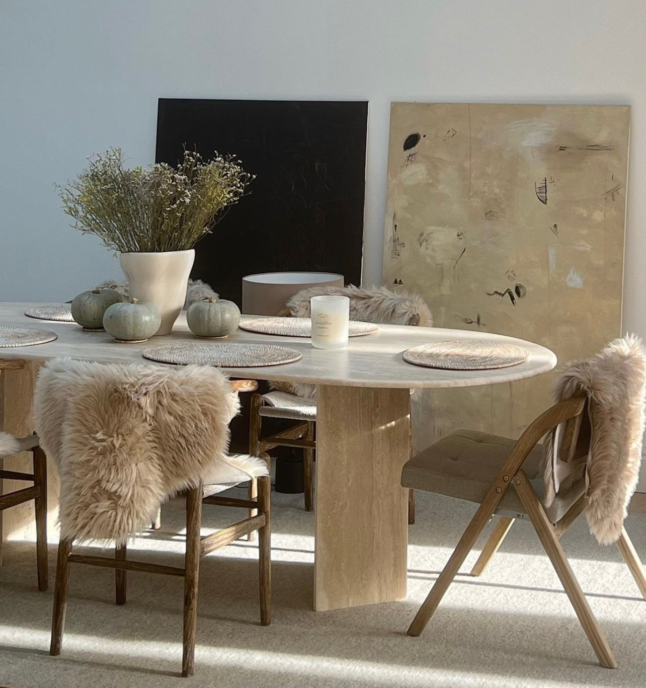 278 Table ELLIPSE 190 - 6 Seater Natural Stone Travertine Marble Dining Table ...