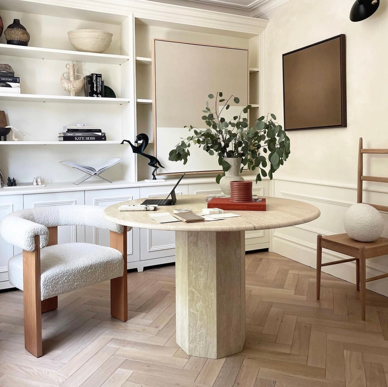278 Table OTTO 120 - Natural Stone Travertine Marble Round Dining Table – Atelier278