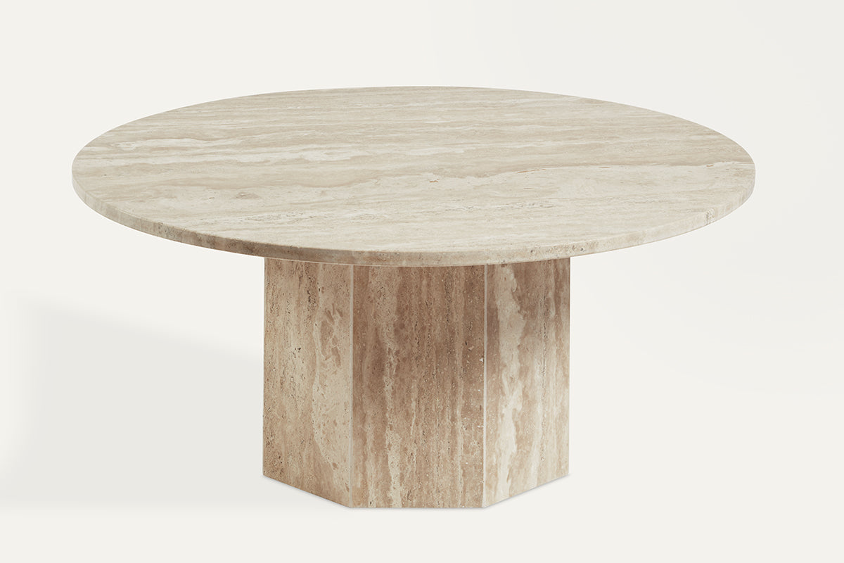 OTTO 90 Coffee Table in Filled & Honed Romano Travertine