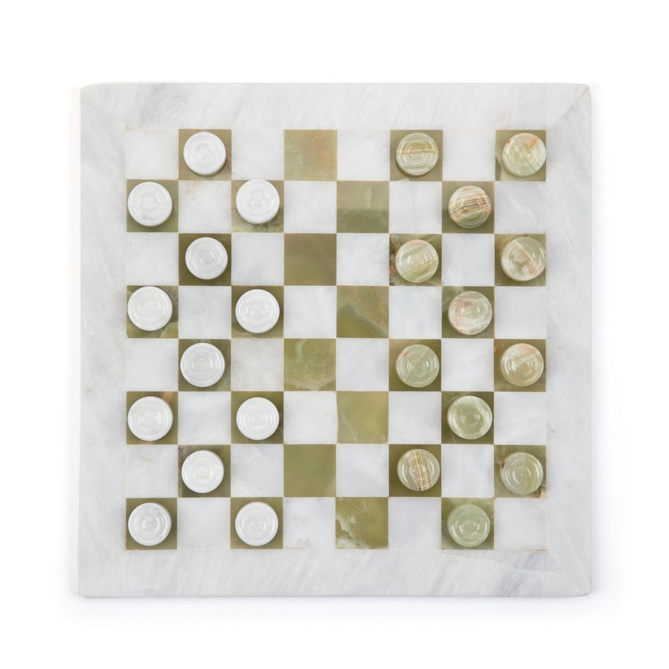"COMPORTA" Marble & Onyx Checkers Set