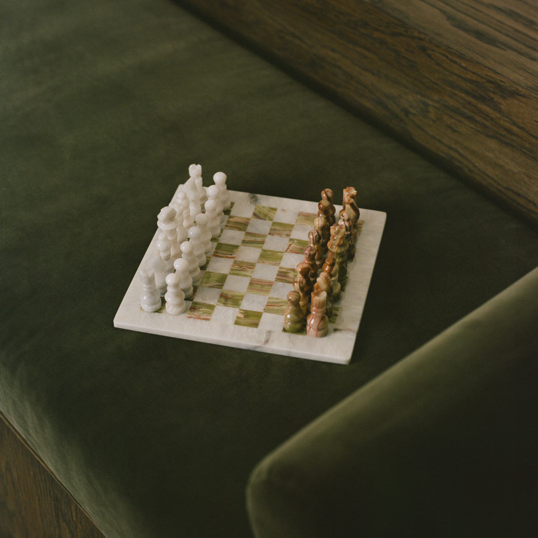 "MARRAKECH" Marble & Onyx Chess Set