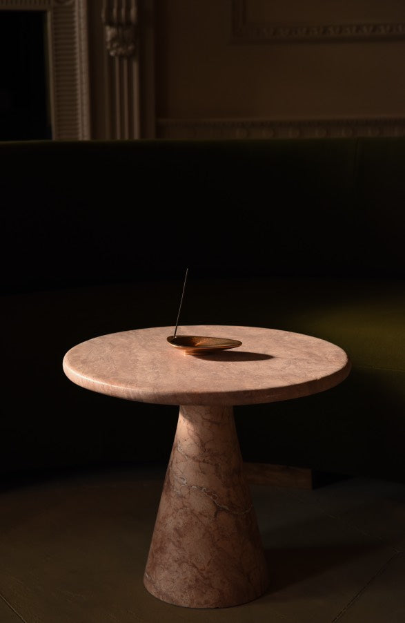 ORION Low Side Table in Pink Travertine