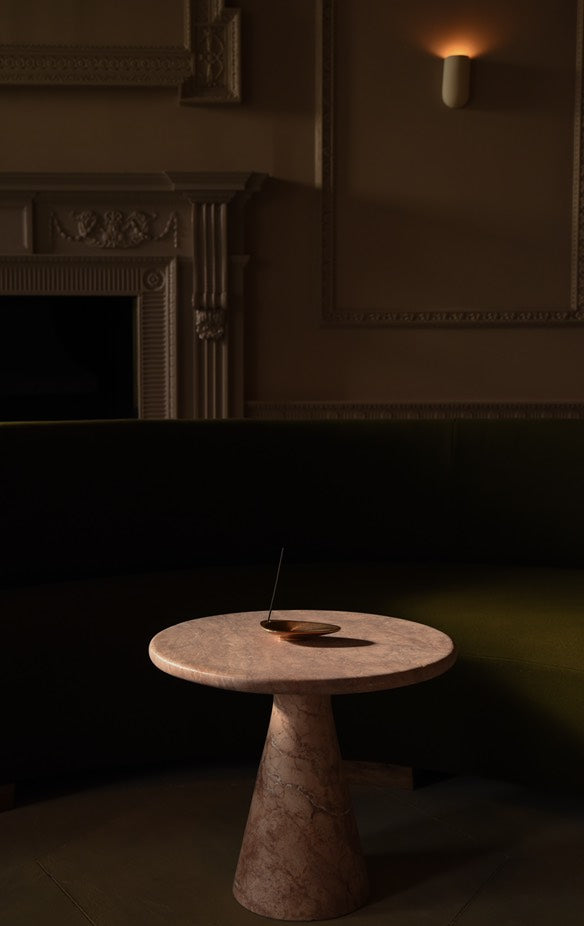 ORION Low Side Table in Pink Travertine