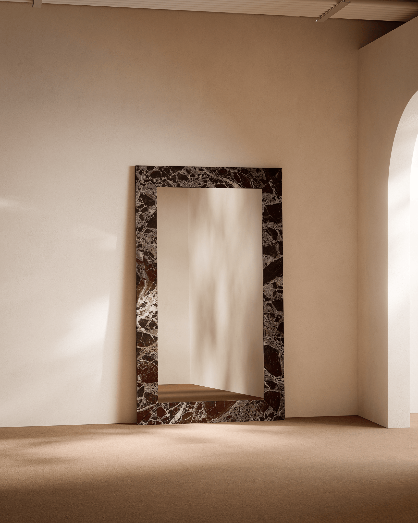 PETRA Mirror L:170 x W:100cm in Rosso Levanto Marble