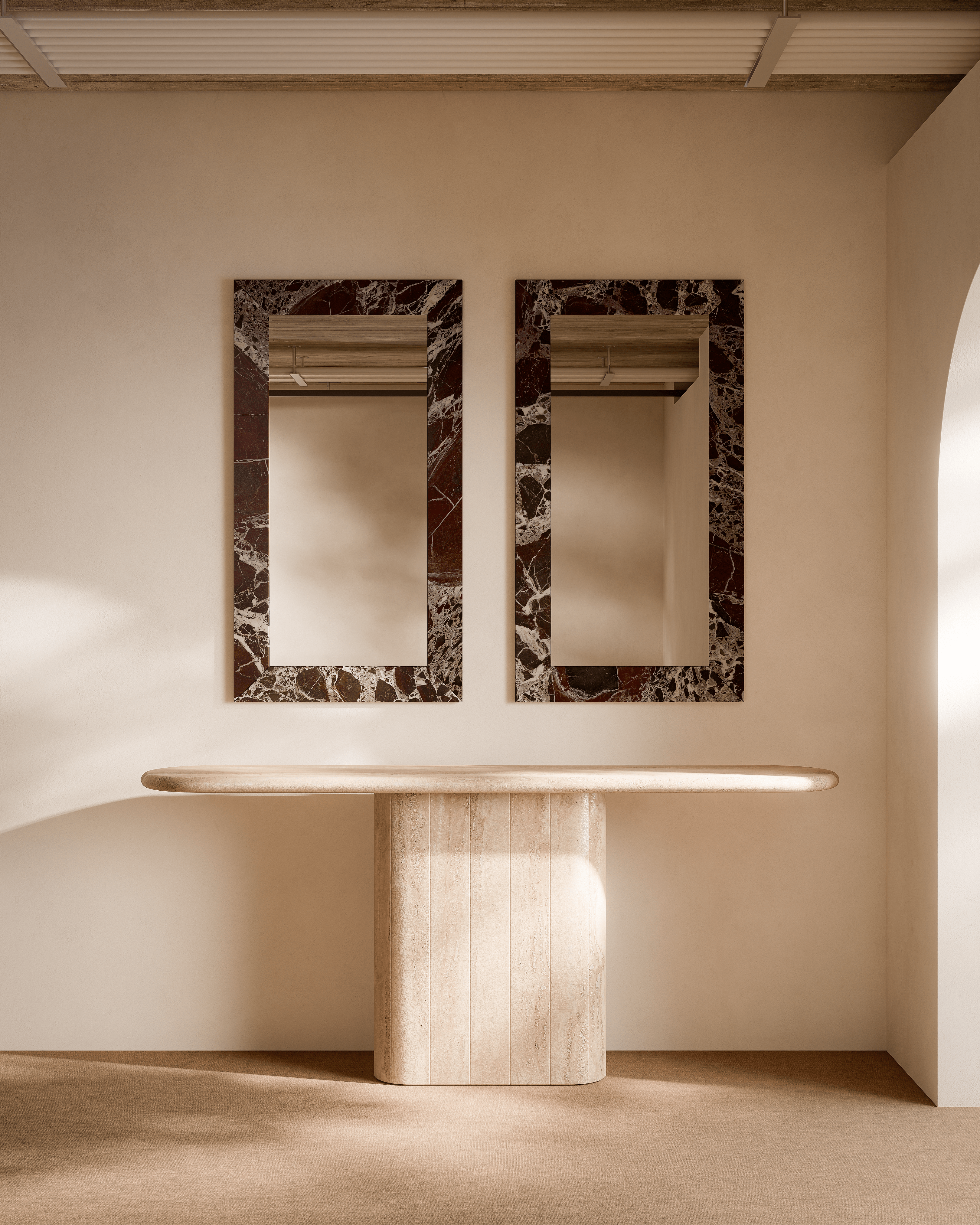 PETRA - Marble & Travertine Mirror – Atelier278