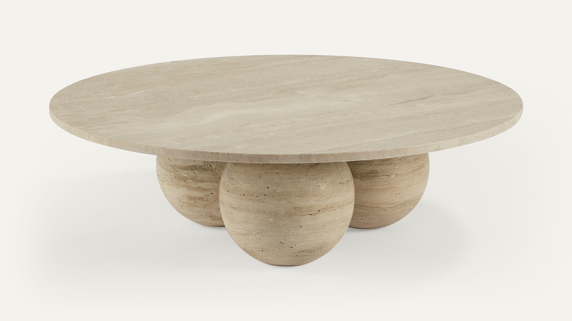 COSMOS Coffee Table in Filled & Honed Romano Travertine with a Centre Cluster