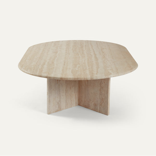 ELLIPSE 120 Coffee Table in Filled & Honed Romano Travertine