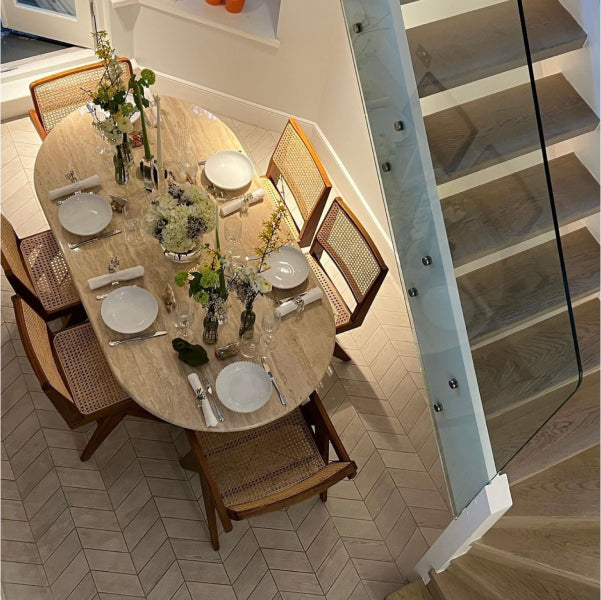 278 Table ELLIPSE 190 - 6 Seater Natural Stone Travertine Marble Dining Table ...
