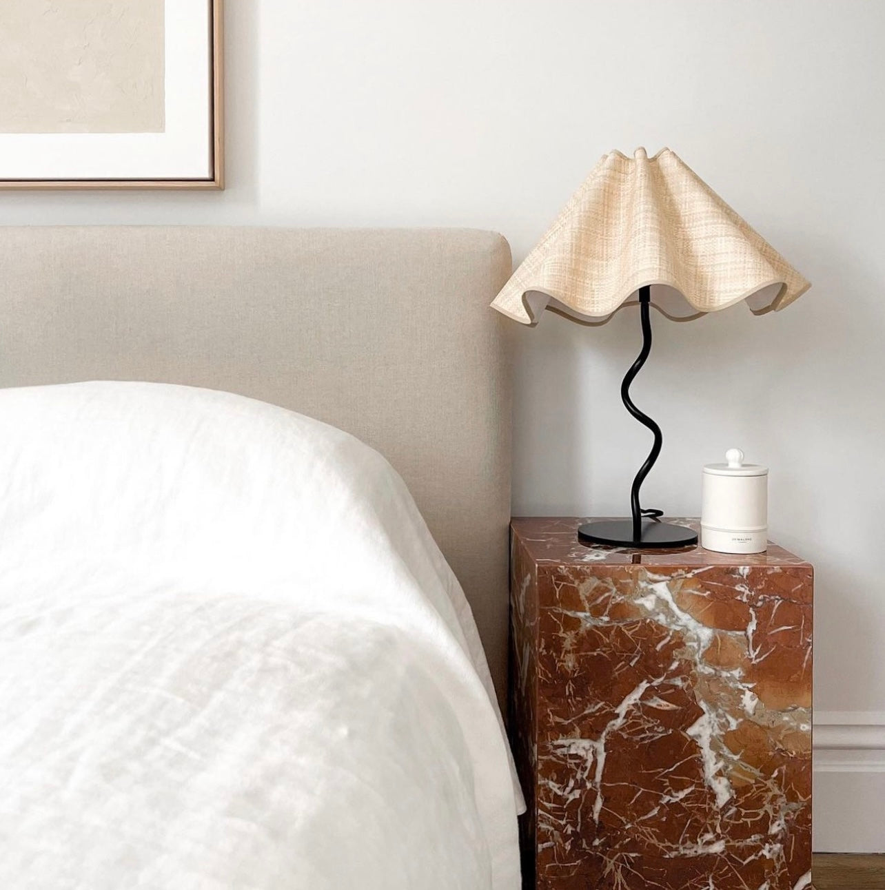 FORTIS - Natural Stone Travertine Marble Cube/Column Bedside Table ...