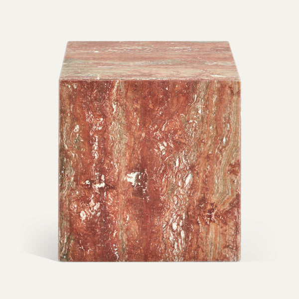 FORTIS Cube in Polished Red Travertine
