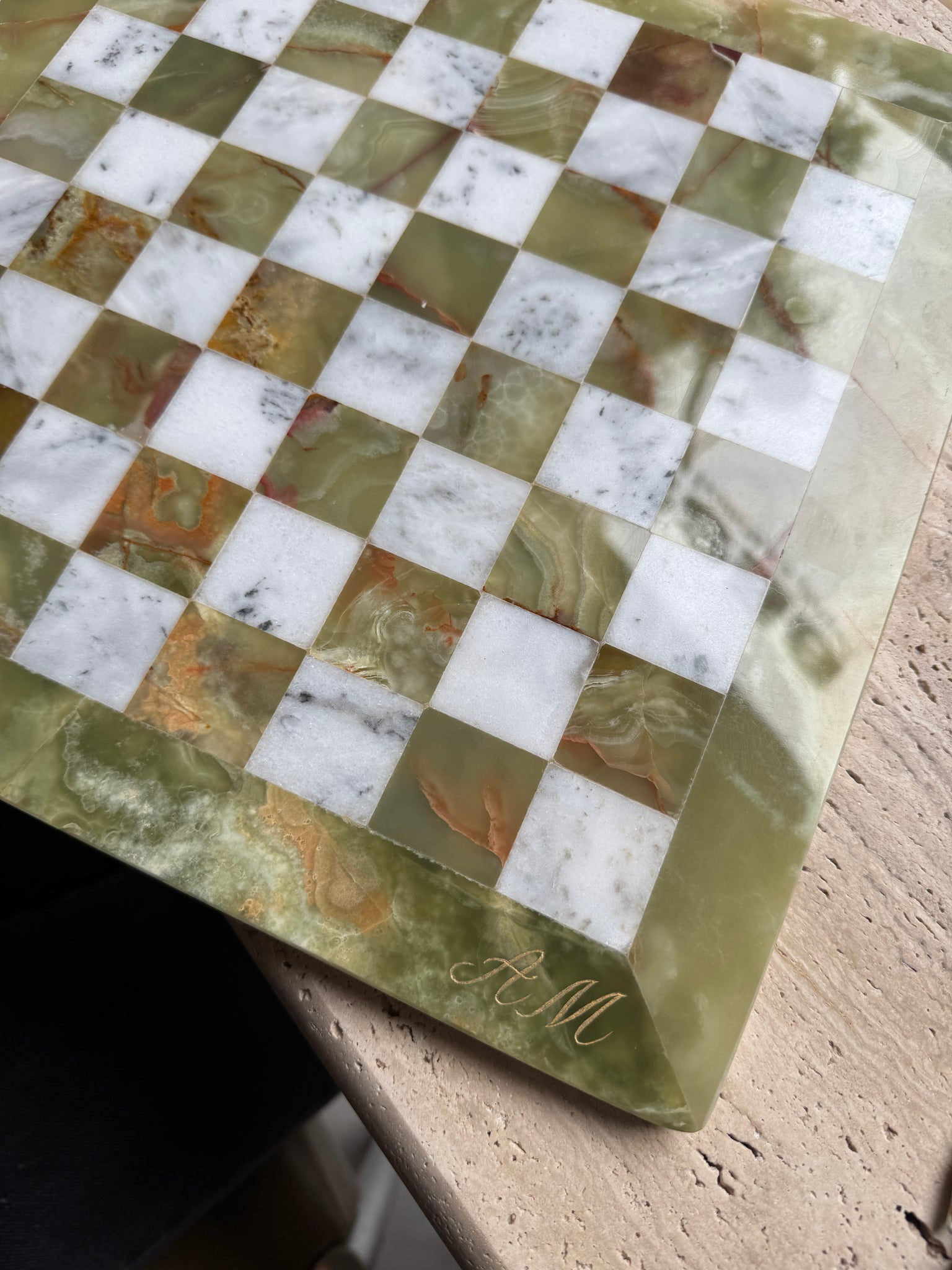 "COMPORTA" Marble & Onyx Chess Set