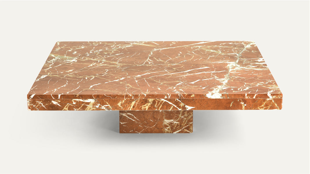 NOMA Coffee Table in Filled & Polished Rojo Alicante Marble
