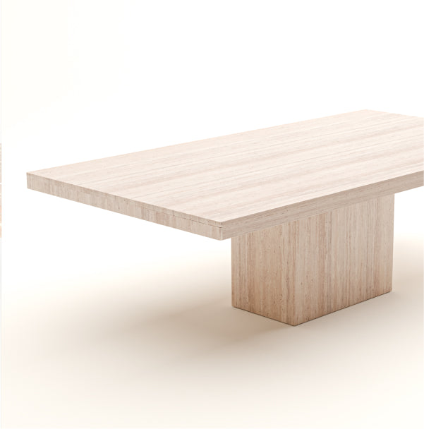 NOMA 240 Dining Table in Filled & Honed Romano Travertine