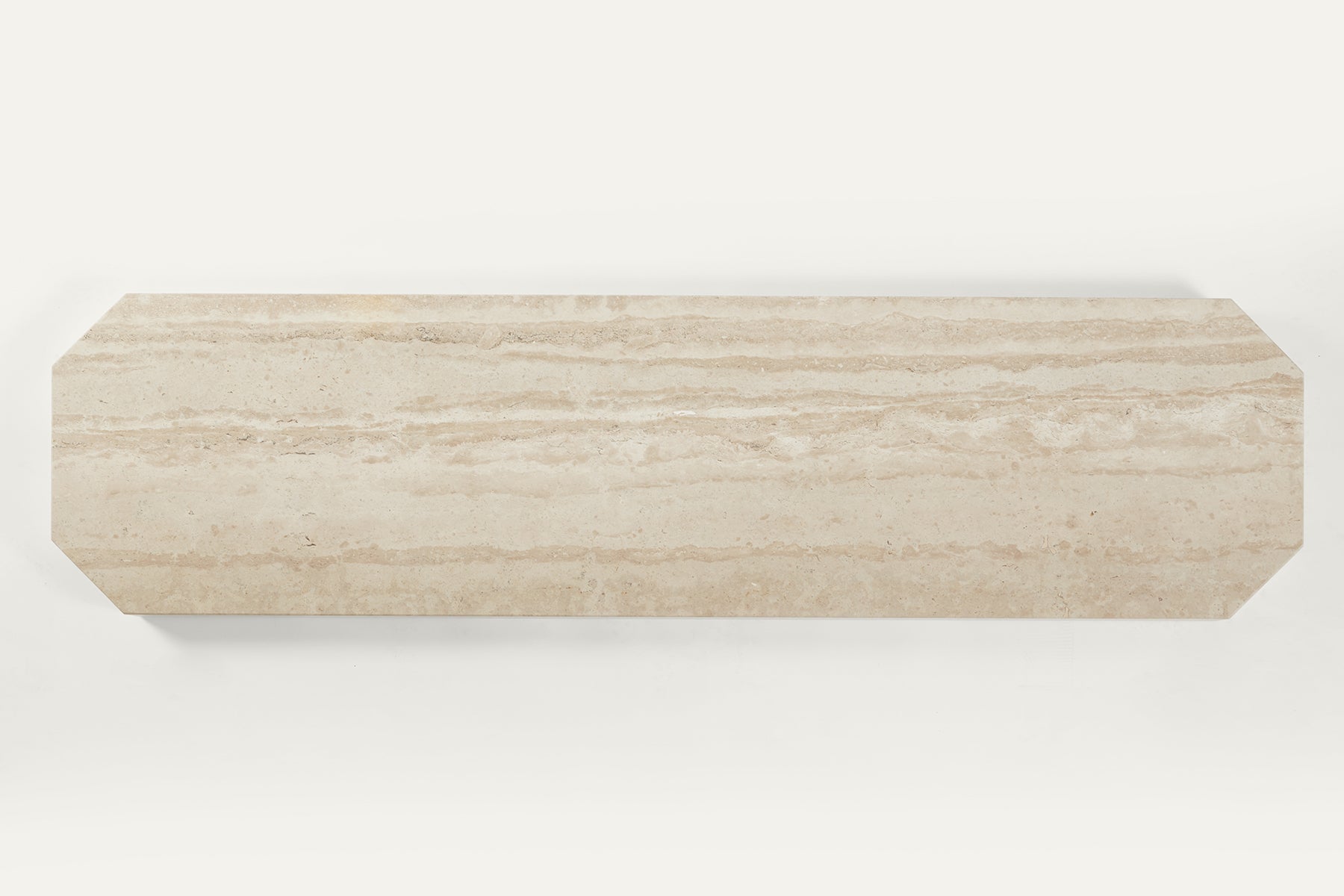 OCTAVIA 150cm Console Table in Filled & Honed Romano Travertine