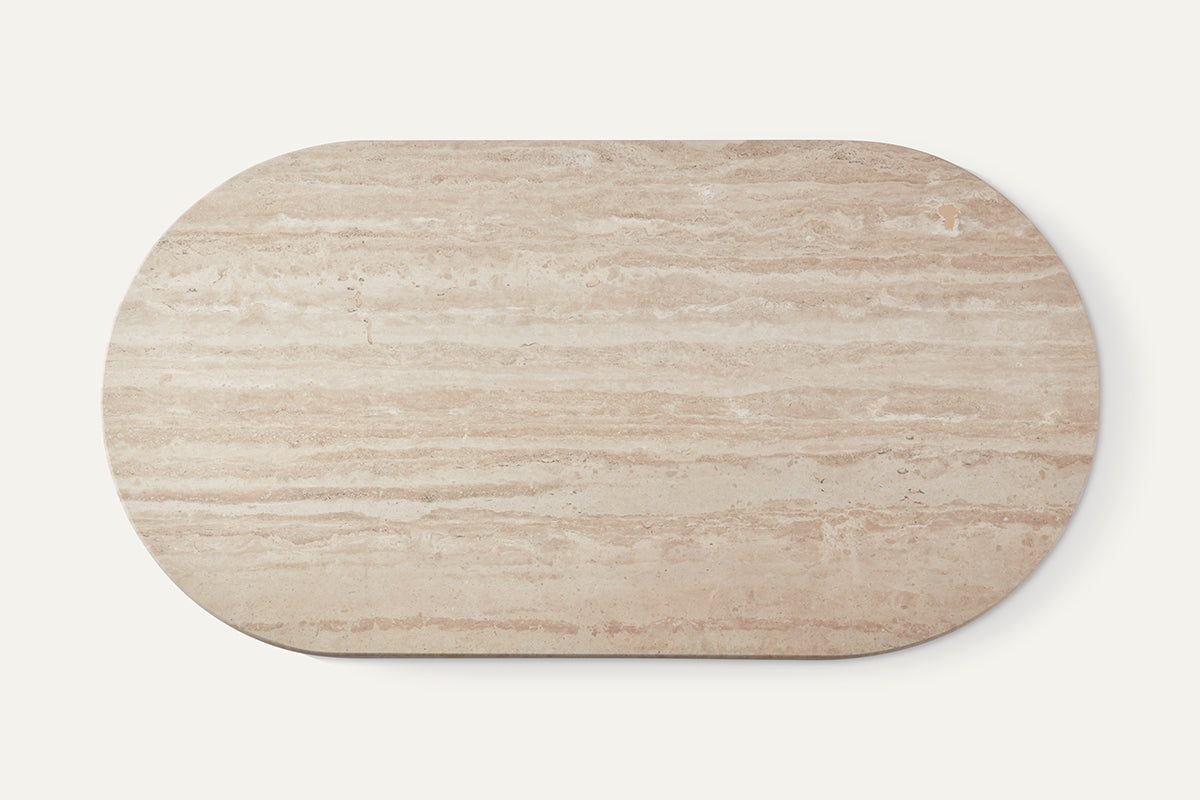 ELLIPSE 190 Dining Table in Filled & Honed Romano Travertine